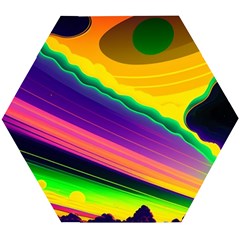 Jupiter Clouds Dan Mumford Stars Yellow Planets Wooden Puzzle Hexagon by Ravend