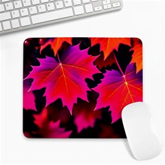 Leaves Purple Autumn Evening Sun Abstract Large Mousepad by Ravend