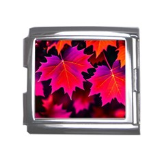 Leaves Purple Autumn Evening Sun Abstract Mega Link Italian Charm (18mm) by Ravend