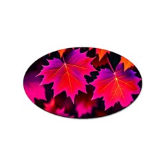 Leaves Purple Autumn Evening Sun Abstract Sticker Oval (100 Pack) by Ravend