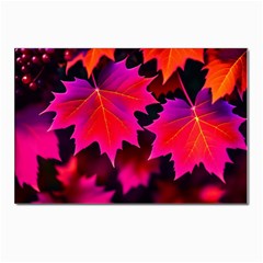 Leaves Purple Autumn Evening Sun Abstract Postcard 4 x 6  (pkg Of 10) by Ravend