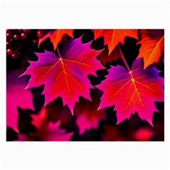 Leaves Purple Autumn Evening Sun Abstract Large Glasses Cloth (2 Sides) by Ravend