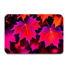 Leaves Purple Autumn Evening Sun Abstract Plate Mats by Ravend