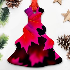 Leaves Purple Autumn Evening Sun Abstract Christmas Tree Ornament (two Sides) by Ravend