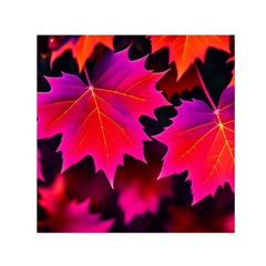 Leaves Purple Autumn Evening Sun Abstract Square Satin Scarf (30  X 30 ) by Ravend