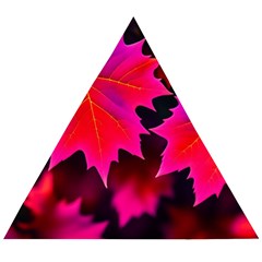 Leaves Purple Autumn Evening Sun Abstract Wooden Puzzle Triangle by Ravend