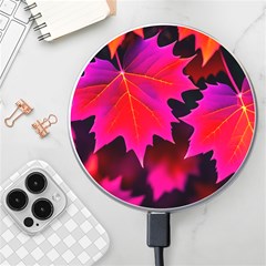 Leaves Purple Autumn Evening Sun Abstract Wireless Fast Charger(white) by Ravend