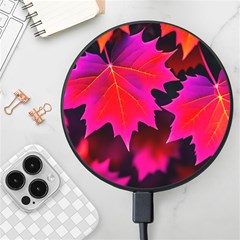 Leaves Purple Autumn Evening Sun Abstract Wireless Fast Charger(black)