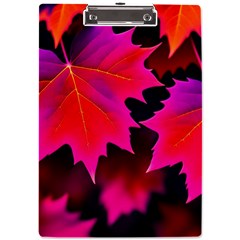 Leaves Purple Autumn Evening Sun Abstract A4 Acrylic Clipboard by Ravend