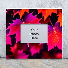 Leaves Purple Autumn Evening Sun Abstract White Wall Photo Frame 5  X 7  by Ravend