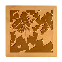 Leaves Purple Autumn Evening Sun Abstract Wood Photo Frame Cube by Ravend