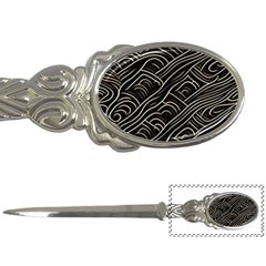 Black Coconut Color Wavy Lines Waves Abstract Letter Opener by Ravend