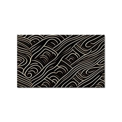 Black Coconut Color Wavy Lines Waves Abstract Sticker Rectangular (10 Pack) by Ravend