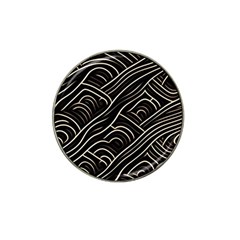 Black Coconut Color Wavy Lines Waves Abstract Hat Clip Ball Marker by Ravend