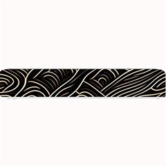 Black Coconut Color Wavy Lines Waves Abstract Small Bar Mat by Ravend