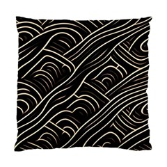 Black Coconut Color Wavy Lines Waves Abstract Standard Cushion Case (two Sides) by Ravend