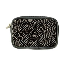 Black Coconut Color Wavy Lines Waves Abstract Coin Purse by Ravend