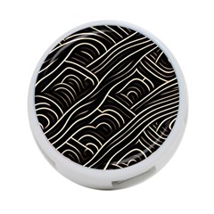 Black Coconut Color Wavy Lines Waves Abstract 4-port Usb Hub (one Side) by Ravend