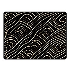 Black Coconut Color Wavy Lines Waves Abstract One Side Fleece Blanket (small) by Ravend