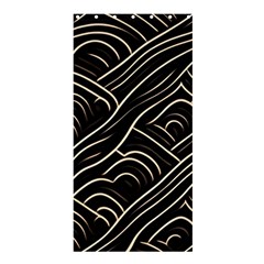 Black Coconut Color Wavy Lines Waves Abstract Shower Curtain 36  X 72  (stall)  by Ravend