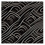 Black Coconut Color Wavy Lines Waves Abstract Square Satin Scarf (36  x 36 ) Front