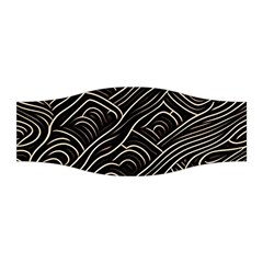 Black Coconut Color Wavy Lines Waves Abstract Stretchable Headband by Ravend