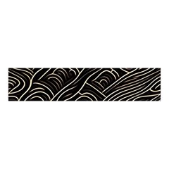 Black Coconut Color Wavy Lines Waves Abstract Velvet Scrunchie by Ravend