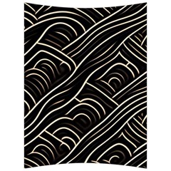 Black Coconut Color Wavy Lines Waves Abstract Back Support Cushion by Ravend