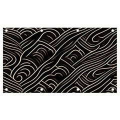 Black Coconut Color Wavy Lines Waves Abstract Banner And Sign 7  X 4  by Ravend