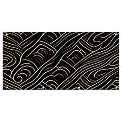 Black Coconut Color Wavy Lines Waves Abstract Banner And Sign 8  X 4  by Ravend