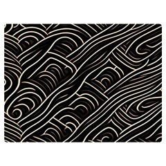 Black Coconut Color Wavy Lines Waves Abstract One Side Premium Plush Fleece Blanket (extra Small)