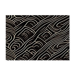 Black Coconut Color Wavy Lines Waves Abstract Crystal Sticker (a4)