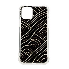 Black Coconut Color Wavy Lines Waves Abstract Iphone 11 Pro 5 8 Inch Tpu Uv Print Case by Ravend