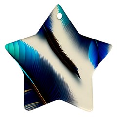 Feathers Pattern Design Blue Jay Texture Colors Ornament (star)