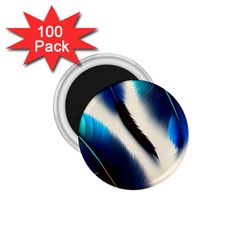 Feathers Pattern Design Blue Jay Texture Colors 1 75  Magnets (100 Pack)  by Ravend