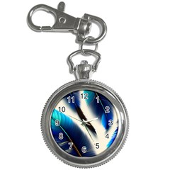 Feathers Pattern Design Blue Jay Texture Colors Key Chain Watches