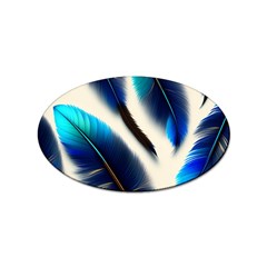 Feathers Pattern Design Blue Jay Texture Colors Sticker (oval)