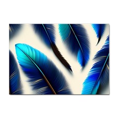 Feathers Pattern Design Blue Jay Texture Colors Sticker A4 (100 Pack) by Ravend