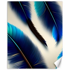 Feathers Pattern Design Blue Jay Texture Colors Canvas 16  X 20  by Ravend