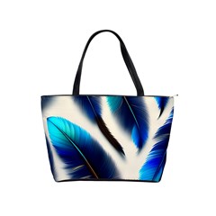 Feathers Pattern Design Blue Jay Texture Colors Classic Shoulder Handbag by Ravend