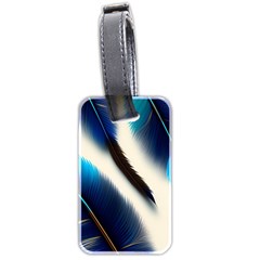 Feathers Pattern Design Blue Jay Texture Colors Luggage Tag (two Sides) by Ravend