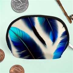 Feathers Pattern Design Blue Jay Texture Colors Accessory Pouch (medium) by Ravend