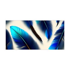 Feathers Pattern Design Blue Jay Texture Colors Yoga Headband by Ravend