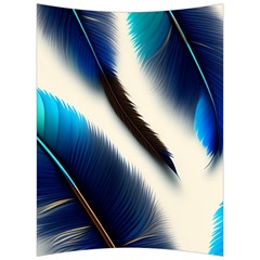 Feathers Pattern Design Blue Jay Texture Colors Back Support Cushion by Ravend