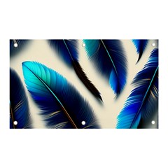 Feathers Pattern Design Blue Jay Texture Colors Banner And Sign 5  X 3  by Ravend