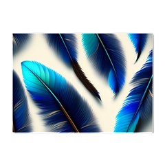 Feathers Pattern Design Blue Jay Texture Colors Crystal Sticker (a4)