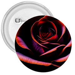 Purple Flower Rose Flower Black Background 3  Buttons by Ravend