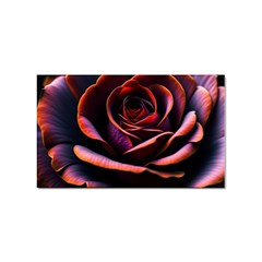 Purple Flower Rose Flower Black Background Sticker (rectangular) by Ravend