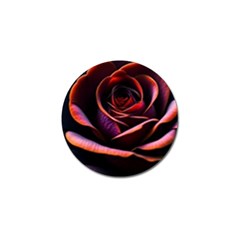 Purple Flower Rose Flower Black Background Golf Ball Marker (10 Pack) by Ravend