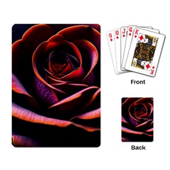 Purple Flower Rose Flower Black Background Playing Cards Single Design (rectangle) by Ravend